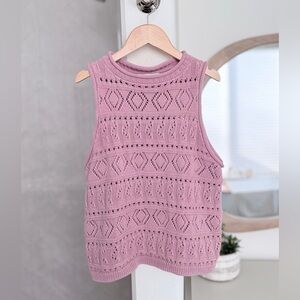 Nation LTD Lina Pointelle Top In Lilac - S